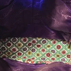 Vera Bradley Backpack Retired Fulls Size Floral Purple Quilted Essential Cotton Vera Bradley WILD ROSES Essential Large Backpack (NEW  main image 3